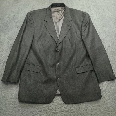 Stafford Executive Mens 48R (47) Gray Wool Silk Blazer Jacket - Image 1 of 4