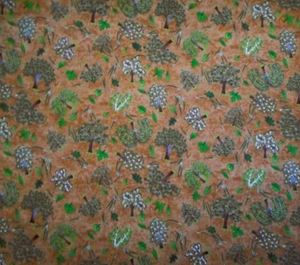 Civil War Reproduction Fabric 1 1/4 Yard Seasons of 1823 Spectrix Brn Cotton Vtg - Picture 1 of 2