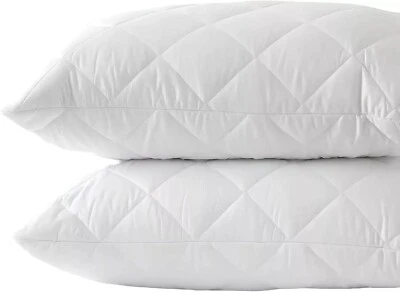 Luxury Quilted Pillows 2 & 4 Pack Hotel Quality Bounce Back Deep Filled 29x19" - Image 1 of 2
