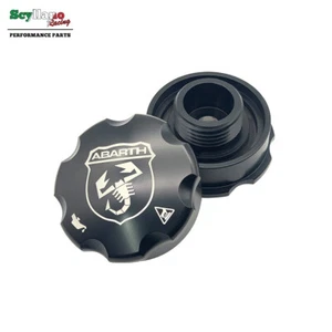 Schwarz Aluminium Öleinfüllkappe für Abarth 500 595 695/Grande Punto mit T-Jet - Bild 1 von 7