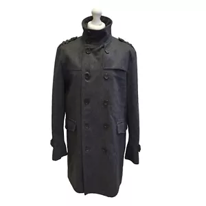 Cappotto doppiopetto Jeff Banks 24:7 grigio scuro UK uomo taglia Large I833 - Foto 1 di 5