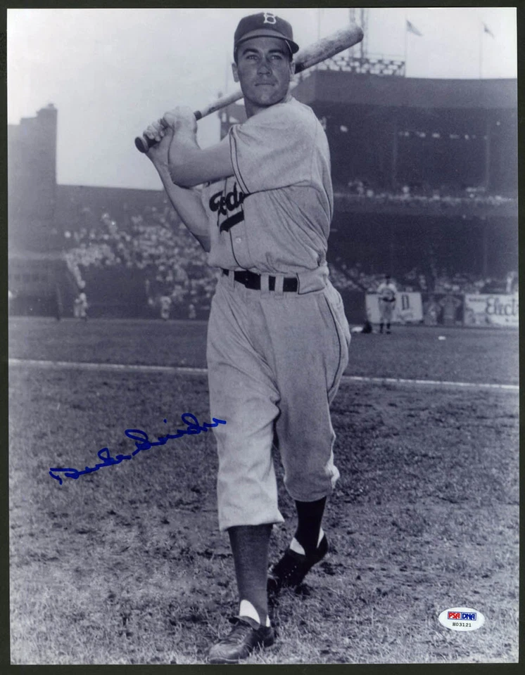 Duke Snider SIGNED 11x14 Photo Los Angeles Brooklyn Dodgers PSA AUTOGRAPHED HOF - Image 1 of 1