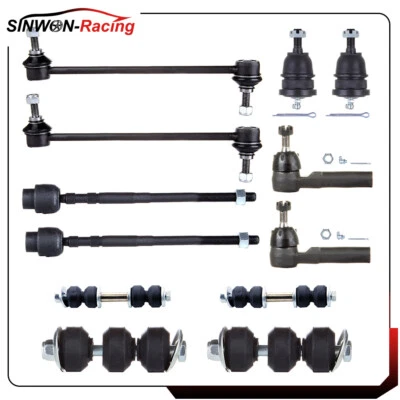For 1985-1993 Cadillac DeVille 12Pcs Ball Joints Steering Sway Bar Tie Rod End - Image 1 of 4