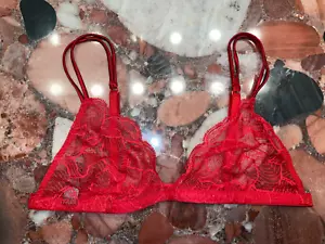 La Perla roter Triangel-BH mit Spitze ohne Bügel Damen 36B neu mit Etikett - Bild 1 von 6