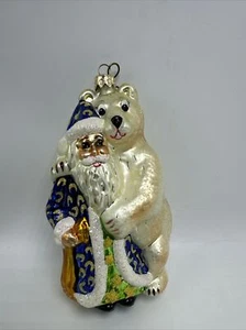 Christopher Radko Ornament  "Polar Bear & Wizard Santa Hugging Best Friend" Vtg - Picture 1 of 17