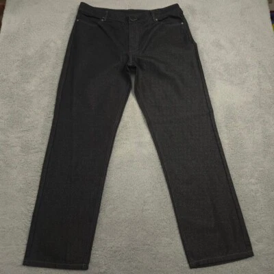 McDonalds Uniform Pants Men’s 38 Black Straight Leg Denim Workwear Restaurant - Image 1 of 4