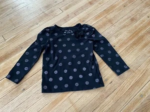 Cherokee Girl 4T Long LaBerges Black And Sparkle Polkadot Long Sleeve T-shirt - Picture 1 of 5