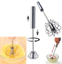 Semi-automatic Mixer Egg Beater Self Turning Stainless Steel Whisk Hand
