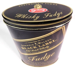 Johnnie Walker Black label Old Scotch Whisky Handmade Fudge Tin - Picture 1 of 5