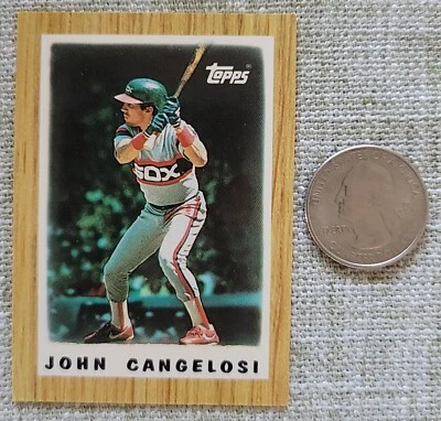 1987 Topps Baseball Major League Leaders Mini 49 John Cangelosi White Sox  - Image 1 of 2