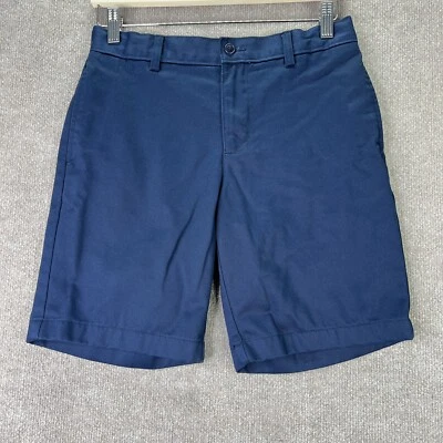 Lands' End Shorts Youth Size 12H Blue Cotton Twill Flat Front School Uniform - Image 1 of 4