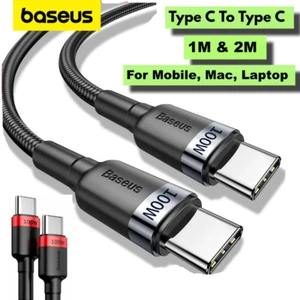 Baseus 100W USB C to Type C Charger Cable Fast Charger For iPhone 15 Samsung MAC - Picture 1 of 14