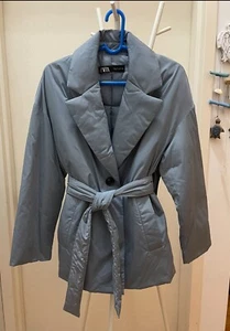 New without tag ZARA Light Blue Women’s Oversized JACKET Size Small - Picture 1 of 4