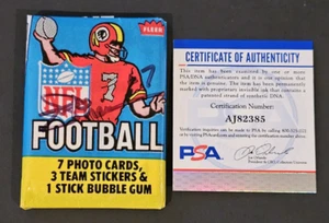 1979 JOE THEISMANN Signed Fleer Sealed Pack-WASHINGTON REDSKINS-PSA - Picture 1 of 4