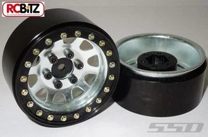 Ruedas de orificio D Beadlock de acero de 1,9"" 2 pernos escala hexagonal de 12 mm plata SCX10 SSD00006 - Imagen 1 de 3