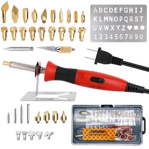 Wood Burning Pen Set Wood Burning Soldering Chiseled Tips Hot Blade With Chuck - Picture 1 of 38