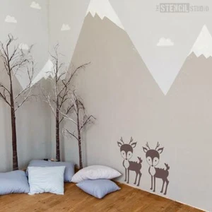 Deer Fawn Stencil - Woodland Stencils - Nursery Stencils - Wall Decoration - Picture 1 of 2