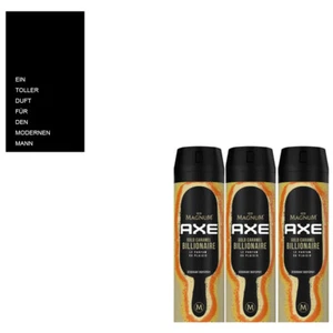 3x150ml AXE Deo & Bodyspray Deospray Gold Caramel Billionaire Magnum - Bild 1 von 3