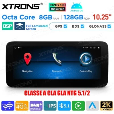 AUTORADIO ANDROID 8/128GB STEREO MERCEDES CLASSE A CLA GLA 2016-2018 NTG 5.1/2 - Immagine 1 di 4