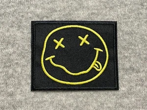 Nirvana Iron on Patch Rock Heavy Metal Music Band Logo Kurt Cobain 8.8 x 7 cm - Picture 1 of 3