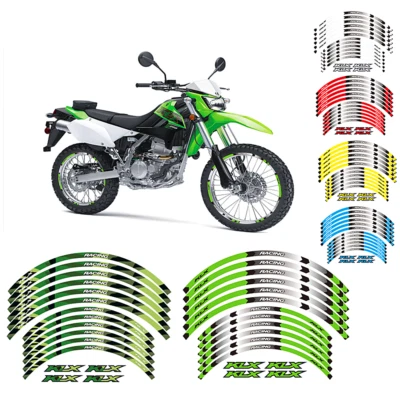 21" 18" RIM STRIPES WHEEL STICKERS FOR 2008-2016 KAWASAKI KLX 450R KLX 250 H T - Image 1 of 4