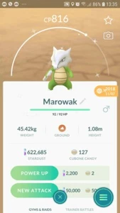 Pokemon Shiny Marowak ( Cubone Evolution ) Go - Picture 1 of 2