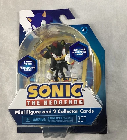 Sonic The Hedgehog Sonic Action Figure 2.5” + 2 Collector Cards Sega New SHADOW Cover