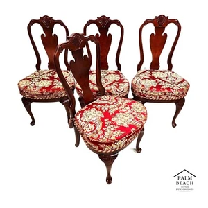 Kindel Dining Chairs Queen Anne Mahogany Reversible Washable Cushions - Picture 1 of 12