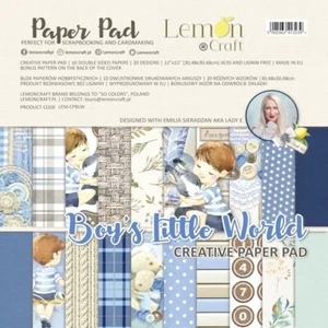 Double-sided scrapbook paper set 12"x12", 12 sh, Boy's Little World, LemonCraft - Picture 1 of 4