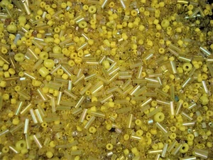 Seed/Bugle Bead Mix 100g Asst Yellows DIY Jewellery Fashion Spacers - Picture 1 of 2