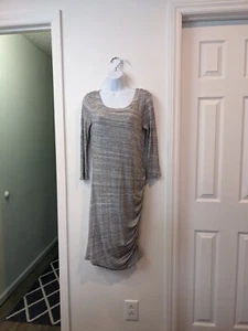 Banana Republic Grey Bodycon Side Scrunch Knit Dress Small - Picture 1 of 8