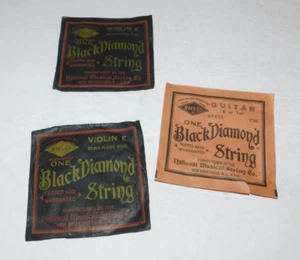 2 NOS VINTAGE BLACK DIAMOND VIOLIN STRING MUSICAL STRING CO. NEW BRUNSWICK NJ - Picture 1 of 1