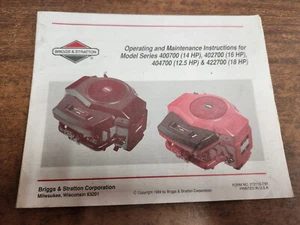 Briggs & Stratton Operating & Maintenance Instructions for 400700 402700 404700 - Picture 1 of 5