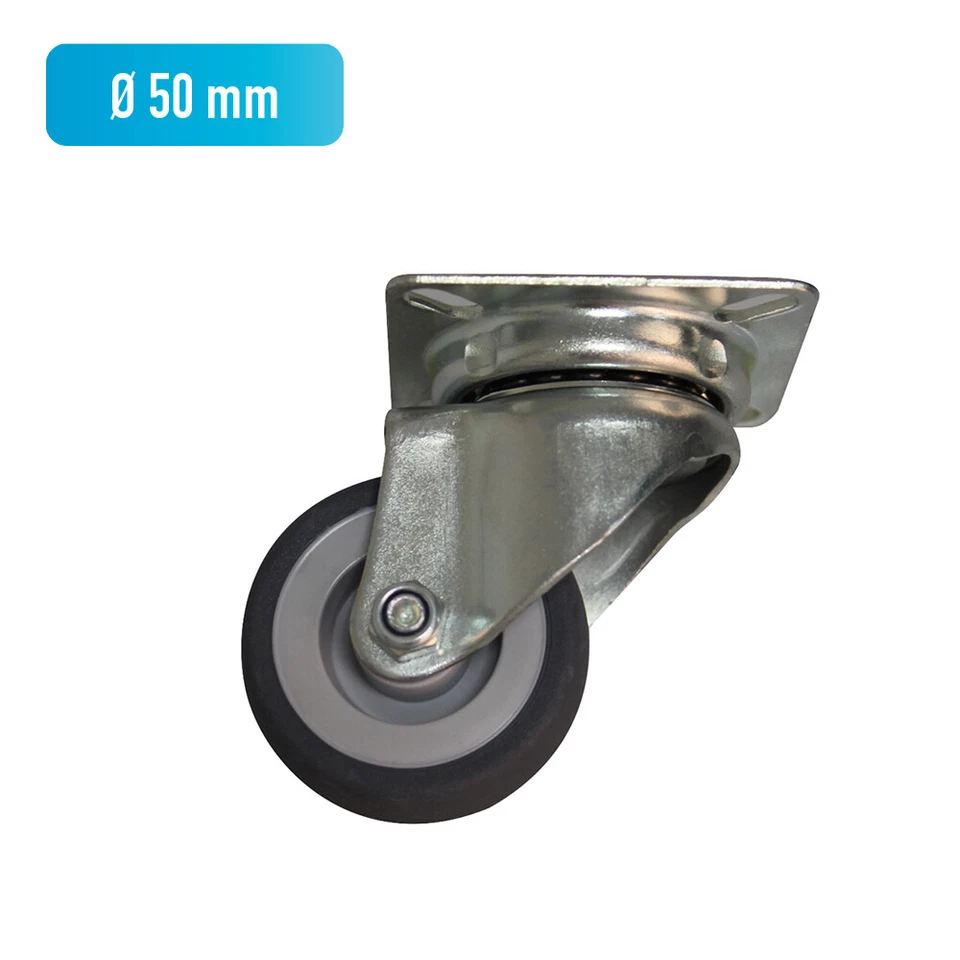Schwenkrollen |  Ø 50 mm | Lenkrolle | mit Anschraubplatte |  SET | 8 Stück | - Bild 1 von 3
