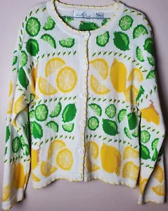 Design Options Philip Jane Gordon Large Sweater Lemon Lime Citrus Summer Fruit - Picture 1 of 10