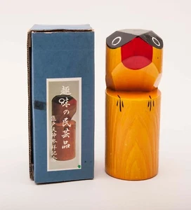 Japanese Wooden Doll Woodcarving Bird Uso Coinbank Kameido Tokyo Souvenir Japan - Picture 1 of 7