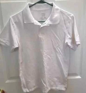 Faded Glory Boy’s White Short Sleeve Solid Polo Shirt Size XL (14-16) School - Picture 1 of 2