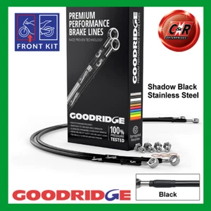 Fits YAMAHA FZ6 S2 07-08 Goodridge Black S/Steel Black Front Race Brake Hoses - Picture 1 of 5
