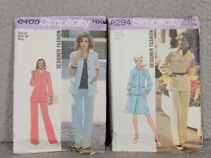 Womens Suits Sewing Patterns Lot Size 12 Vintage 70s Uncut Skirt Jacket Pants - Picture 1 of 10
