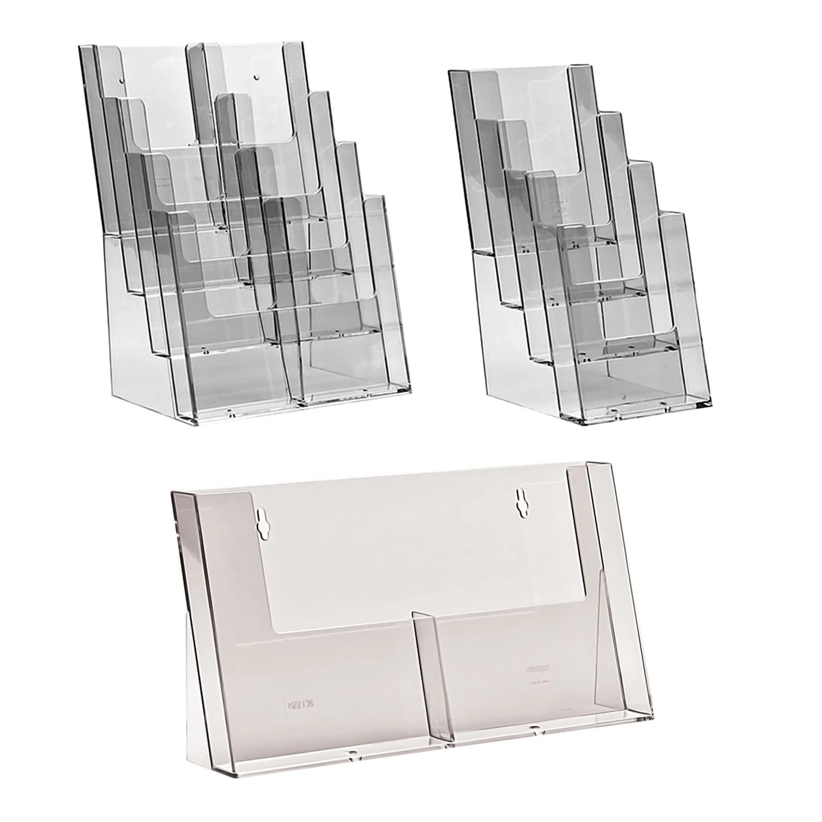 Dazzling Displays Clear Acrylic Brochure Holder - 6x9 Bi-Fold Desktop Stand For Professional Use