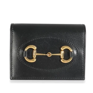 Gucci Geldbörse schwarz Kalbsleder Horsebit 1955 Kartenetui - Bild 1 von 8