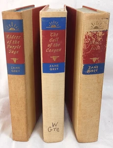 3 Zane Grey Vintage Western Hardcover Books Novels Walter J. Black Inc. - Picture 1 of 12