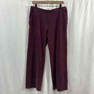 LL Bean Perfect Fit Knit Cord Burgundy Corduroy Pants Womens Size PL Fall - Picture 1 of 10
