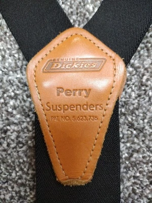 Dickies Genuine Perry Black Y-Back Adjustable Suspenders OSFM Quality Workwear  - Image 1 of 4