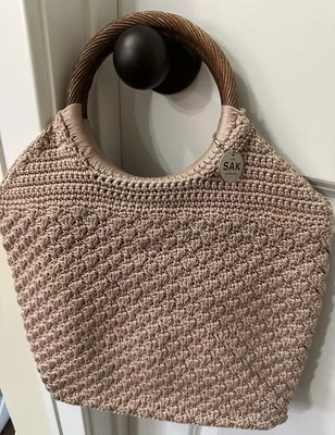 BOLSO MACRAMÉ ROSA DE COLECCIÓN 15 X 12 Aproximadamente Foto 1 de 4