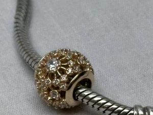 Pandora Retired 14K Gold Inner Radiance Openwork Charm 750838CZ - Picture 1 of 10