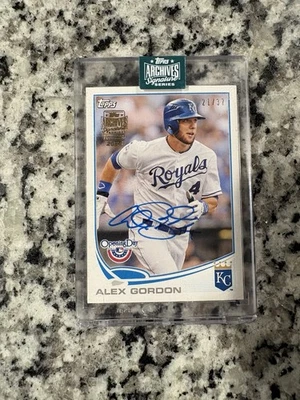 Alex Gordon 2023 Topps Archives Signature Series Auto/37 #193 Royals Huskers Foto 1 de 2