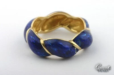 Emaillering 18kt 750 er Gelb Gold Gold Email Gr 50 Top . - Bild 1 von 4