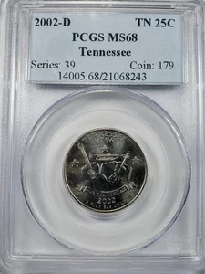 2002-D PCGS MS68 Tennessee State Quarter Business Strike 25C Flag - Picture 1 of 4
