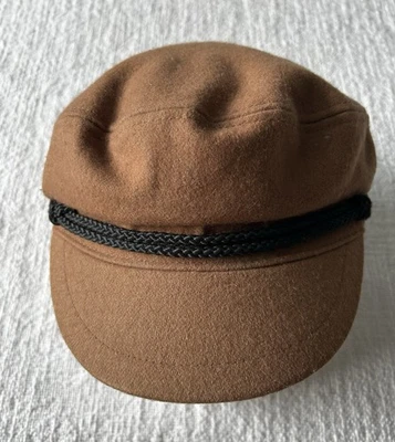 Gorra de periodista San Diego Hat Co para mujer Het Fiddler Cabbie bronceado camello fieltro cuerda Bill Foto 1 de 4